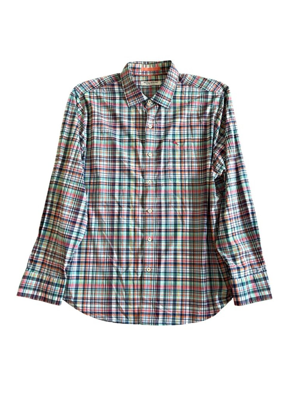 Tommy Bahama Mens Sz L Plaid Long Sleeve Button-Up Shirt Multicolor